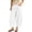 White, variant on Breezora Women's Fashionable Casual Bucket Pants Cotton Linen Wide Leg Loose Fit Summer Breathable With Pockets