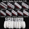 thumbnail image 2 of 9 Styles Pattern Lace Trims 21 Yards Polyester Embroidery Flower/Heart/Ring/Square Pattern Lace Ribbon 11~21mm Wide White Fabric Trim, 2 of 5