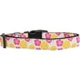 thumbnail image 3 of Pet Dog and Cat Nylon Collar or Leash, "Pink  Yellow Hibiscus Flowers", 3 of 4
