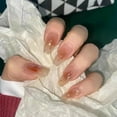 thumbnail image 3 of 24 Pcs Pink Fake Nails Press on Nail Designs Art Long Tips False Forms with Glue Stick Stickers Reusable Set Acrylic Artificial, 3 of 6