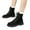 Black, variant on Lovskoo 2024 Women's Low-Heeled Mid Calf Boots Round Toe Outside Snow Boots Lace Up Sponge Cake Thick Sole Plush Insulation Low Heeled Mid Length Boots Black