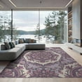 thumbnail image 2 of ODIKA 8'x10' Washable Area Rug Purple Distressed Petal Vine Vintage Botanical Pink Boho Refined for Living Room, Under Sectional, Family , Durable, Non-Slip, 2 of 7