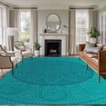 thumbnail image 3 of Teal Boho Area Rug 5x8 FT, Non Slip Bedroom Throw Carpet, Farmhouse Abstract Geometric Aesthetic Art Washable Soft Floor Carpet Non-Shedding Rug for Living Room Nursery Dorm Office, 3 of 9
