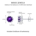 thumbnail image 6 of Rosec Jewels Real 7 mm Round Amethyst Solitaire Stud Earrings with Diamond - Vintage Earrings for Women - with Jewelry Box, 18K White Gold, 6 of 7