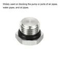 thumbnail image 5 of Uxcell G1/4 Male Plug Stainless Steel Thread Hex Head Socket Pipe Fitting with Sealing Rubber Ring, 5 of 5