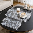 thumbnail image 1 of BAOPAI Acrylic Serving Trays With Handles Decorative Platters For Breakfast In Bed Dining Appetizers Patio Party Set Of 2, 1 of 8