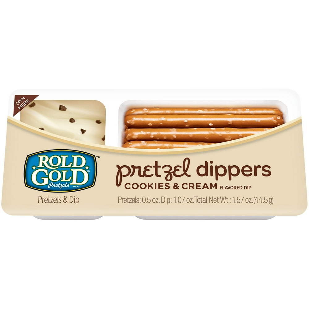 Rold Gold Pretzel Dippers Cookies and Cream 1.57 Ounce Plastic Tray
