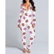thumbnail image 3 of Pelele de dormir para mujer, pijama de Navidad, manga larga, cuello en V, estampado, holgado, entrepierna desmontable, ropa elástica para el hogar, novedad de 2023, 3 of 3