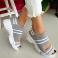 thumbnail image 2 of Zapatos de mujer, sandalias tejidas, cómodas, transpirables, de verano, planas, deportivas, Boca de pescado, 2 of 5