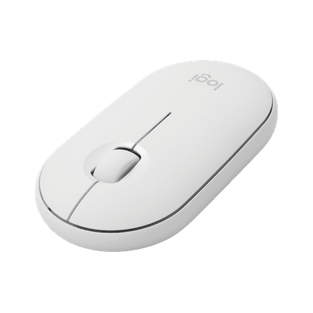 Logitech - Pebble i345 Bluetooth Optical Ambidextrous Mouse for iPad - White