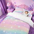 thumbnail image 3 of meiyoeat Colorful Gradient Bedding,Cute Rainbow Stars Print Duvet Cover Full For Girl,Reversible,3-Piece,1 Duvet Cover and 2 Pillowcases, 3 of 6