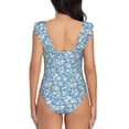 thumbnail image 6 of Yiaed Floral Retro Style Print Women's Ruffled One Piece Swimsuit V Neck Swimwear Slimming Monokini for Woman-X-Large, 6 of 8