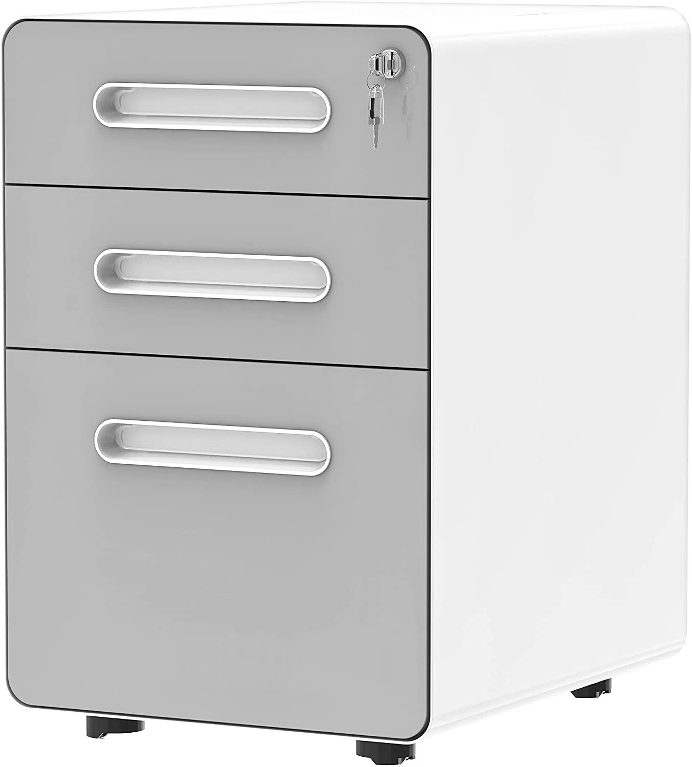 3Drawer Rolling File Metal Mobile File with Lock