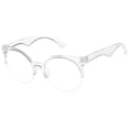 thumbnail image 2 of Modern Semi-Rimless Round Clear Lens Eyeglasses Translucent Frame 54mm, 2 of 4