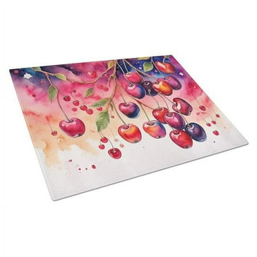 Carolines Treasures DAC1835LCB 15 x 12 in. Colorful Cherries Glass Cutting Board - Large