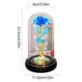 thumbnail image 3 of Gold Foil Rose in Glass Dome with LED Lights - Elegant Gift for Valentine's Day, Birthdays, and Anniversaries, Luxurious Home Decor blue, 3 of 6