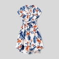 thumbnail image 3 of PatPat Family Matching Allover Floral Print Notched Neckline Belted Dresses and Cotton Colorblock Short-sleeve T-shirts Sets, 3 of 10