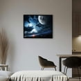 thumbnail image 2 of FANNA Moon Planet Space Decorative Wall Art with Black Border, Various Sizes, for Bedroom Living Room Home Decor 20x16in, 2 of 4