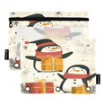 thumbnail image 2 of Ckdifva Penguins with Gifts Pencil Pouch 3 Ring Zipper Pencil Case Binder Pockets Clear Top Cosmetic Bag 2 Pack, 2 of 6