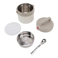 thumbnail image 1 of 1.2L Insulated Thermal Lunch Jar 304 Stainless Steel Vacuum Thermal Lunch Containers with Spoon for Students Workers Apricot White, 1 of 5