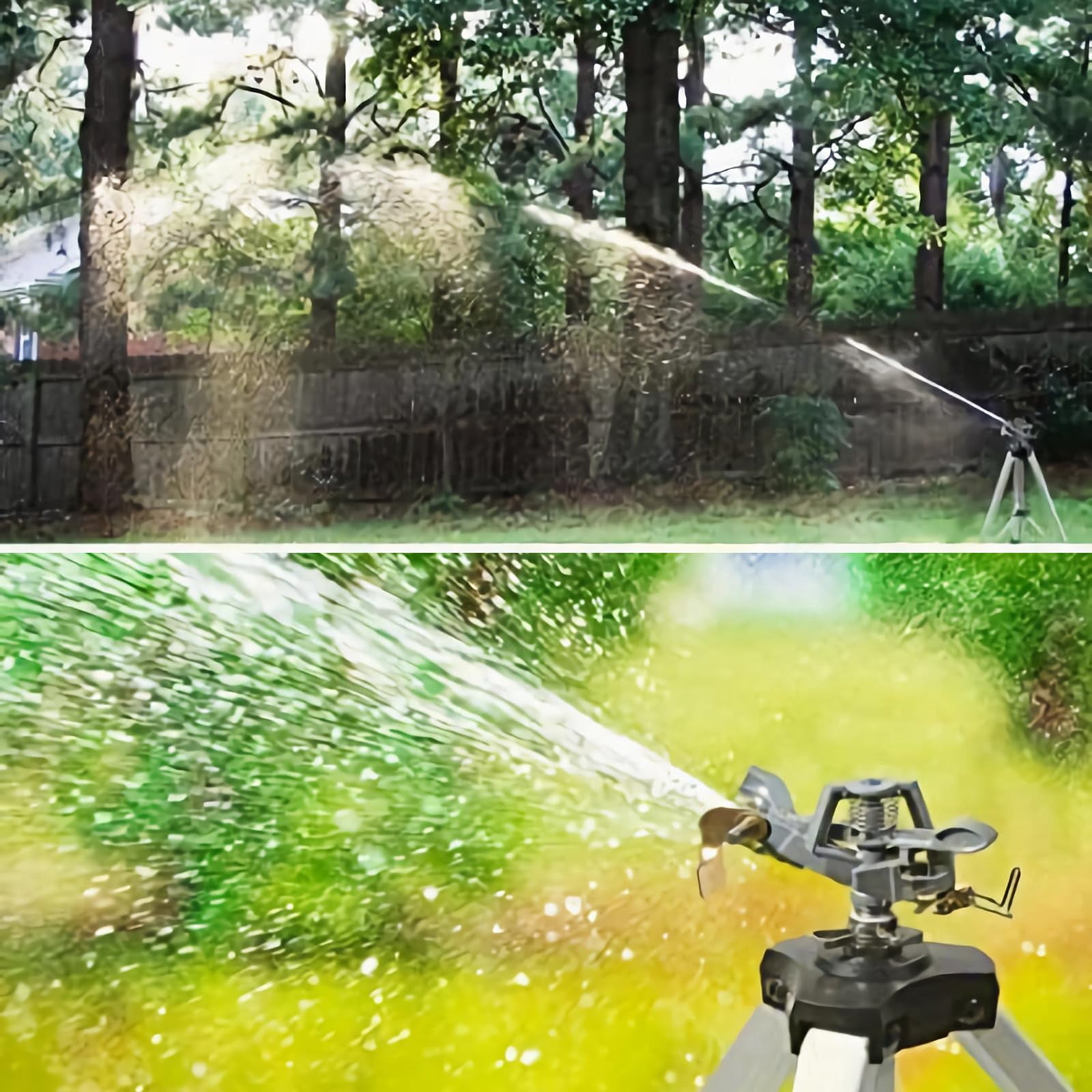 Impact Sprinkler On Adjustable Tripod Base  360 Degree Large Area Heavy Duty Pulsator For Lawn Yard And Grass Irrigation Spray Up To 20-90ft(36inch)