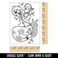 thumbnail image 2 of Punk Mermaid with Dogfish Rectangle Rubber Stamp Stamping Scrapbooking Crafting - Small 1.7in, 2 of 7