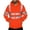 Orange, variant on Men's Safety Reflective High Visibility Long Sleeve Shirts with Hood Class Construction Work Shirts Black M(M)