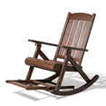thumbnail image 2 of Ktaxon Fir Wood Rocking Chair Adjustable Backrest with Footrest 28 Inch Indoor Living Room, Nut-Brown, 2 of 10