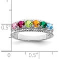 thumbnail image 4 of Sterling Silver Rhodium-Plated Family Jewelry Ring (Size 6) Made In United States xmr8/6ss-6, 4 of 5