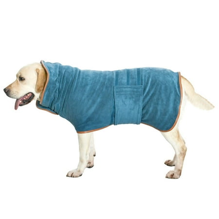 

AoHao Dog Bathrobe Quick Drying Dog Drying Coat Absorbent Bath Robe Towel for Cats Dogs Puppy Soft Dog Dressing Gown Adjustable Strap Pet Towel for Bath & Beach Trips