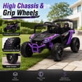 thumbnail image 5 of 24V Kids Powered Ride On UTV, Electric Ride On Car for Kids Ages 3-5 with Remote, Bluetooth, LED Lights, 4-Wheel Suspension, Purple, 5 of 7