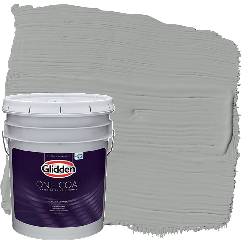 Glidden One Coat Exterior Paint and Primer, Stepping Stone / Gray, 5