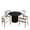 Beige++Black, variant on GDF Studio Theo Modern 5-Piece Round Dining Set with 47.3" Round Table and Upholstered Tub Chairs, Natural Black