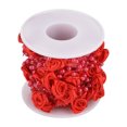 thumbnail image 1 of LetCart Guirnalda De Cuentas De Alambre De Perlas - 10 M/Rollo Perlas De Alambre De Perlas Artificiales De Rosa Garland String Cinta De Gasa DIY Decoración De La Boda Cuentas De Cristal(Red), 1 of 10