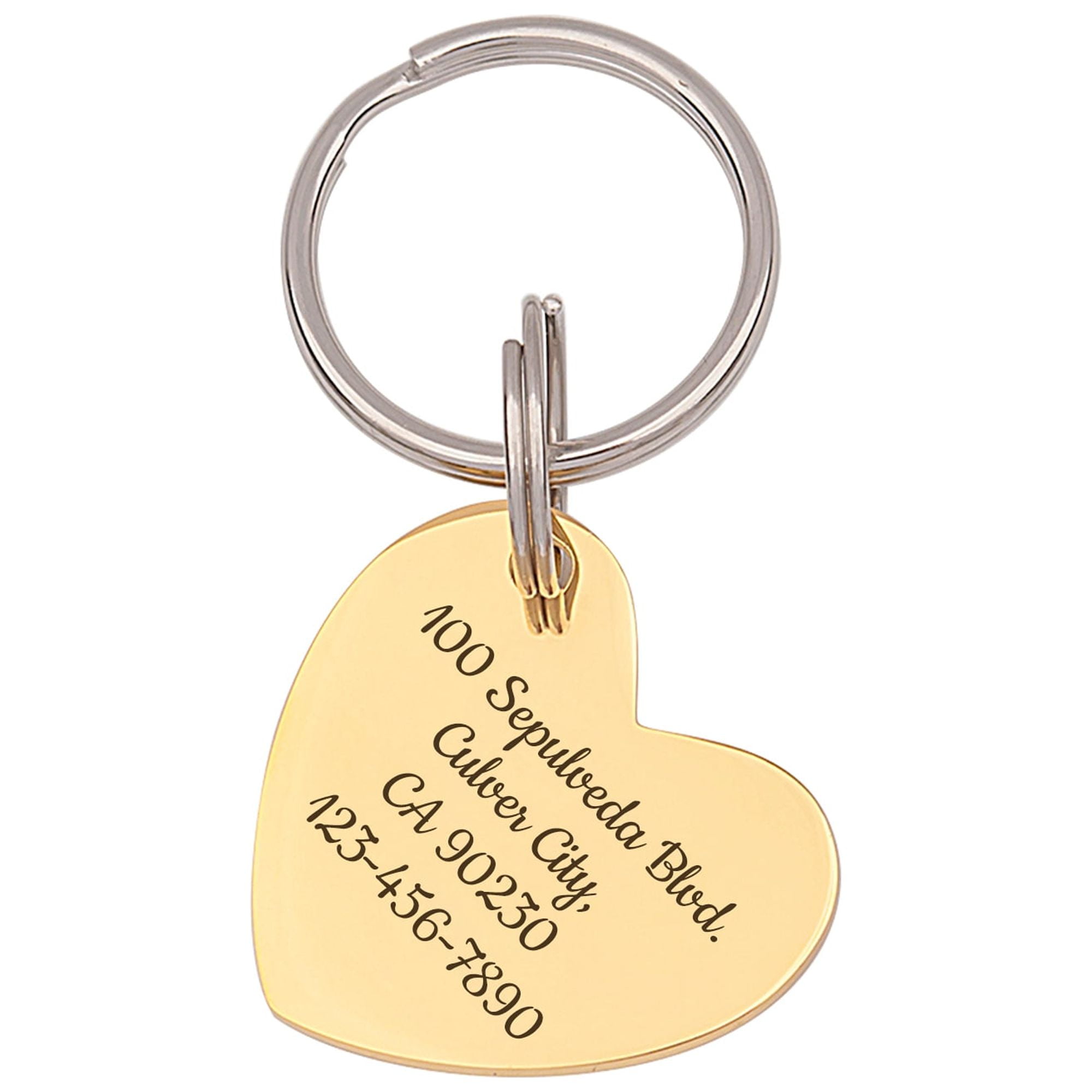Anavia Metal & Stainless Steel Heart Cute Girl Engraved Dog ID Tag, Gold, L