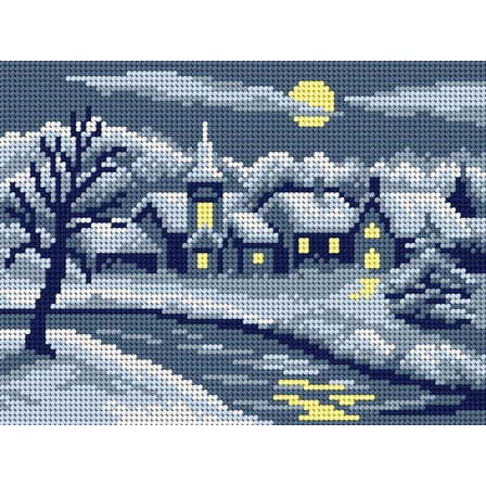 Gobelin canvas for halfstitch without yarn Winter Landscape with a River 3508F