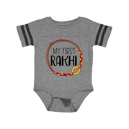 

Inktastic My 1st Rakhi Bracelet Raksha Bandhan Red and Gold Bracelet Gift Baby Boy or Baby Girl Bodysuit