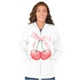 thumbnail image 4 of Vintage Coquette Cherries with Bow Zip Hoodie Sweatshirt Women Brisco Brands S, 4 of 5