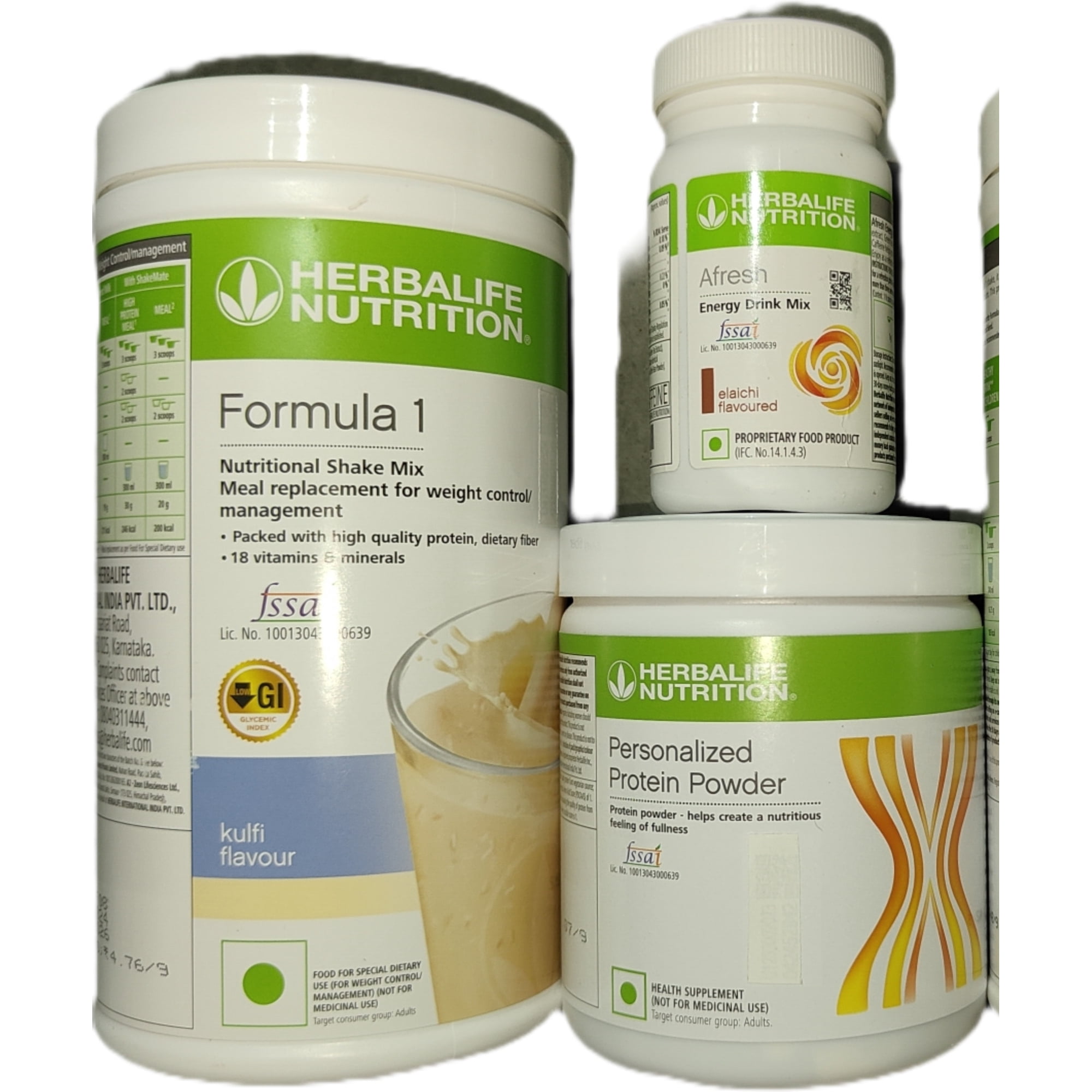 Herblife Nutrition Shake Mix Kulfi With Protein Powder 200G + Afresh - Eilachi With Free Shipping