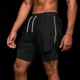 thumbnail image 4 of 1 pantalón corto deportivo 2 en 1 para hombre, ligero, para gimnasio, yoga, entrenamiento, boxeo, con presilla para toalla, 4 of 8