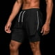 thumbnail image 4 of Pantalones cortos para correr 2 en 1 para hombre, 1 Uds., pantalones cortos ligeros para gimnasio, Yoga, entrenamiento, boxeo, deportes, con lazo para toalla MFZFUKR 221580-1, 4 of 8