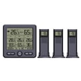 thumbnail image 2 of Digital Wireless Indoor Outdoor Thermohygrometer with 3 Remote Sensors 98ft/ 30m Backlight & Alarm Calibration Function Temperature Humidity Monitor with 3 Transmitters Weather Stations for, 2 of 7