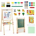 thumbnail image 1 of Gymax Chevalet Artistique en Bois pour Enfants 3 en 1 Hauteur Réglable Chevalet Pliable, 1 of 10