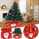thumbnail image 1 of xihome Falda roja para rbol de Navidad de 39 pulgadas con estampado de ciervos y muñecos de nieve, tela no tejida, decoracin navideña para fiestas en el hogar., 1 of 7