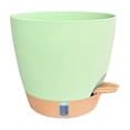 thumbnail image 3 of FEOLGEHLY 2 Pack 5.9 inch Self Watering Pots for Indoor Plants, Planters for Indoor Plants, Flowerpot with Wick & Reservoir, Green, 3 of 8