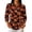 01#Orange, variant on Women's Collared 3/4 Sleeve Button Down Shirt Casual Halloween Graphic Blouse Top