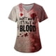 thumbnail image 1 of Camiseta con cuello en V y salpicaduras de sangre para mujer, suave, cómoda y elegante para fiestas de Halloween y uso diario, tallas S a XXL, 1 of 3