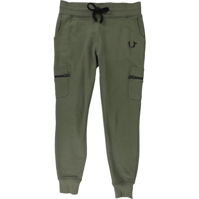 True Religion Pantalon Cargo Décontracté à Fermeture Éclair pour Femmes, Vert, Moyen