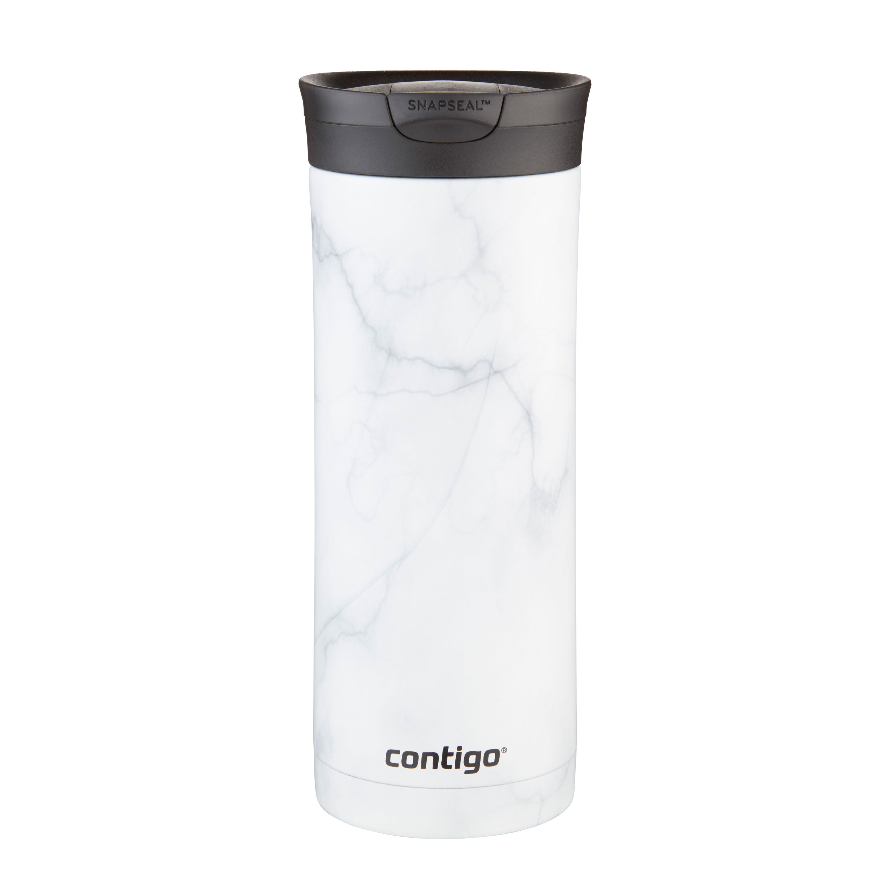 Tasse de voyage isotherme Contigo Huron 2.0 Couture, acier inoxydable, 591 mL (20 oz), couvercle SNAPSEAL, marbre blanc