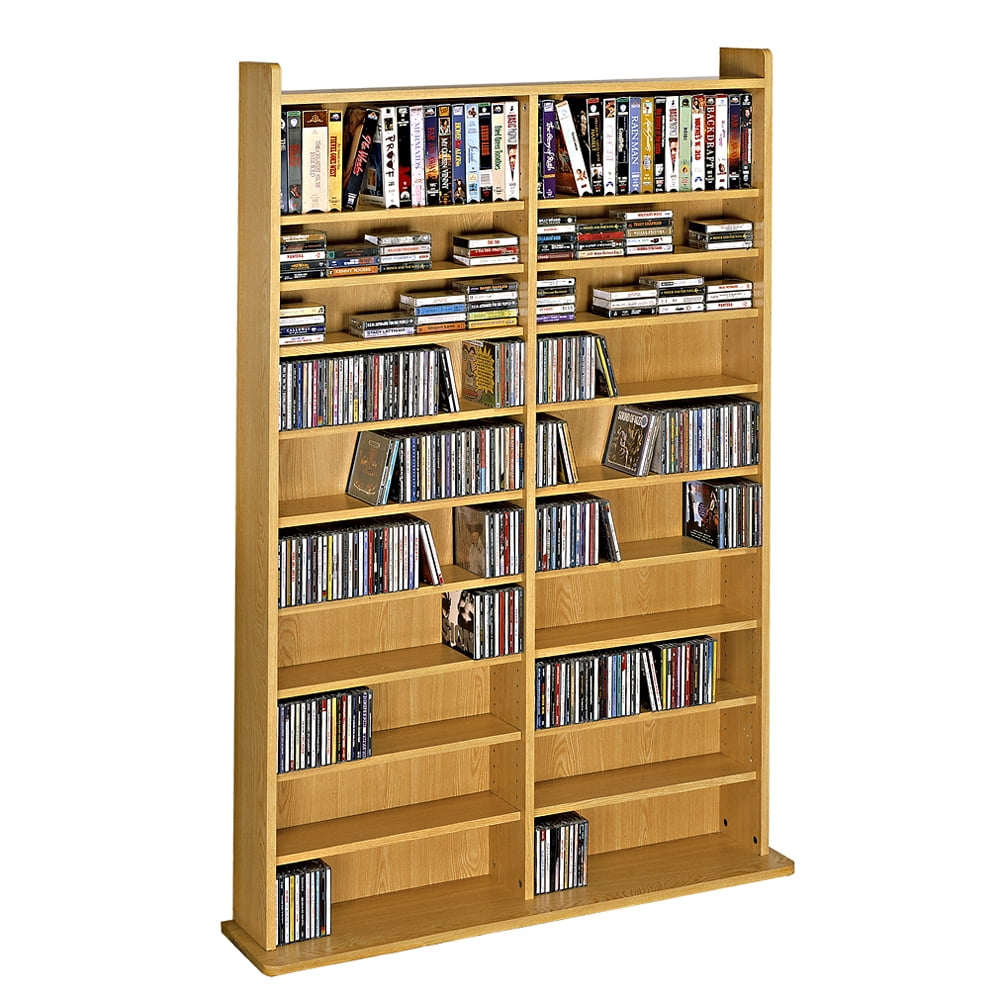 vinyl-veneer-high-capacity-wall-rack-cd-1000-series-finish-oak
